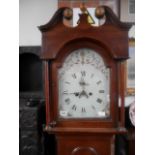 Oak Grandfather clock with painted face