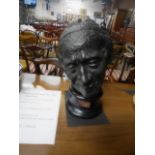 Bronze head cast by Sandpiper of Voltaire 38cm