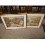 Pair of watercolours by Salron 1885