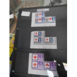 MNH QE11 Red Cross corner blocks. NARROW PHOSPHOR ON LEFT SG644pa stamps