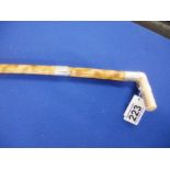 Victorian Silver banded spotted bamboo sword stick with bone handle dated 1894-1911