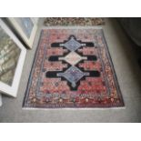 Pink and blue patterned rug 120cm x 158cm