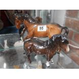 2 x Beswick horse figures