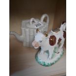 Cow creamer and Leeds style tea pot