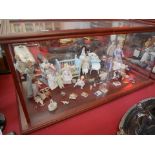 Glass cased child's nursery diorama/doll set