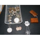 2 x Silver pocket watches and gold medals