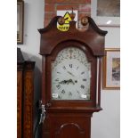 Oak Grandfather clock with painted face