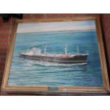 Large oil painting of "MV Belloc"