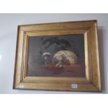 Oil painting of dogs