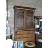 Victorian mahogany bookcase with glass top