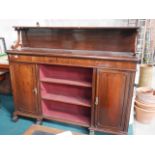 Antique rosewood low bookcase