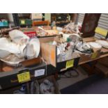 3 boxes - Jugs and bowl, paperweights, claret jug, ornaments.