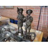 Pair of bronze fishing figures (J Gardier Lavergne)