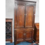 Antique oak corner cupboard on stand