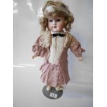 S & H German porcelain doll 43cm