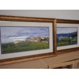 Pair of golfing prints of Turnberry and St Andrews