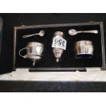 Silver cruet set