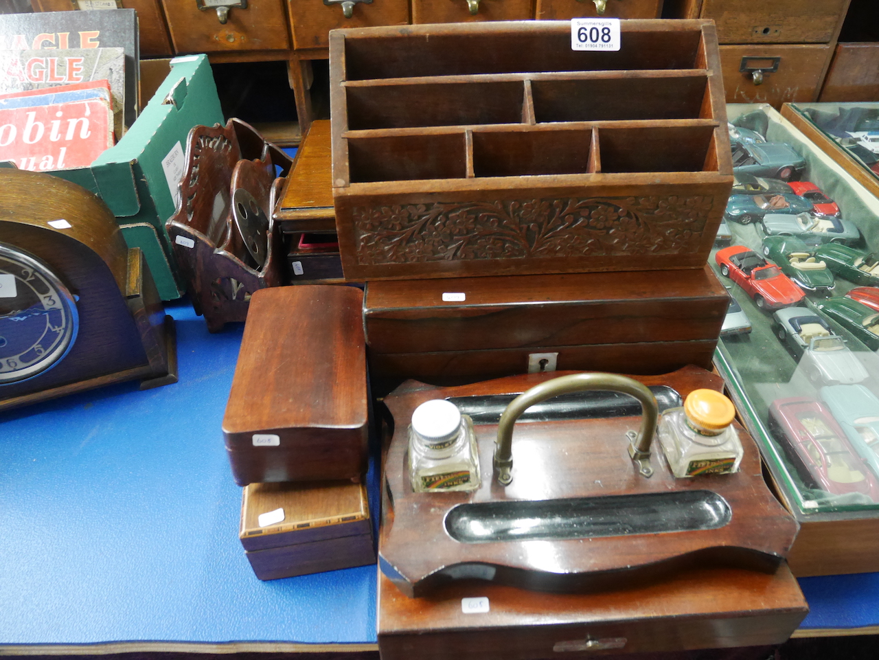 Canteen cutlery, wooden boxes etc