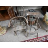Childs Windsor rocking chair and pot chair