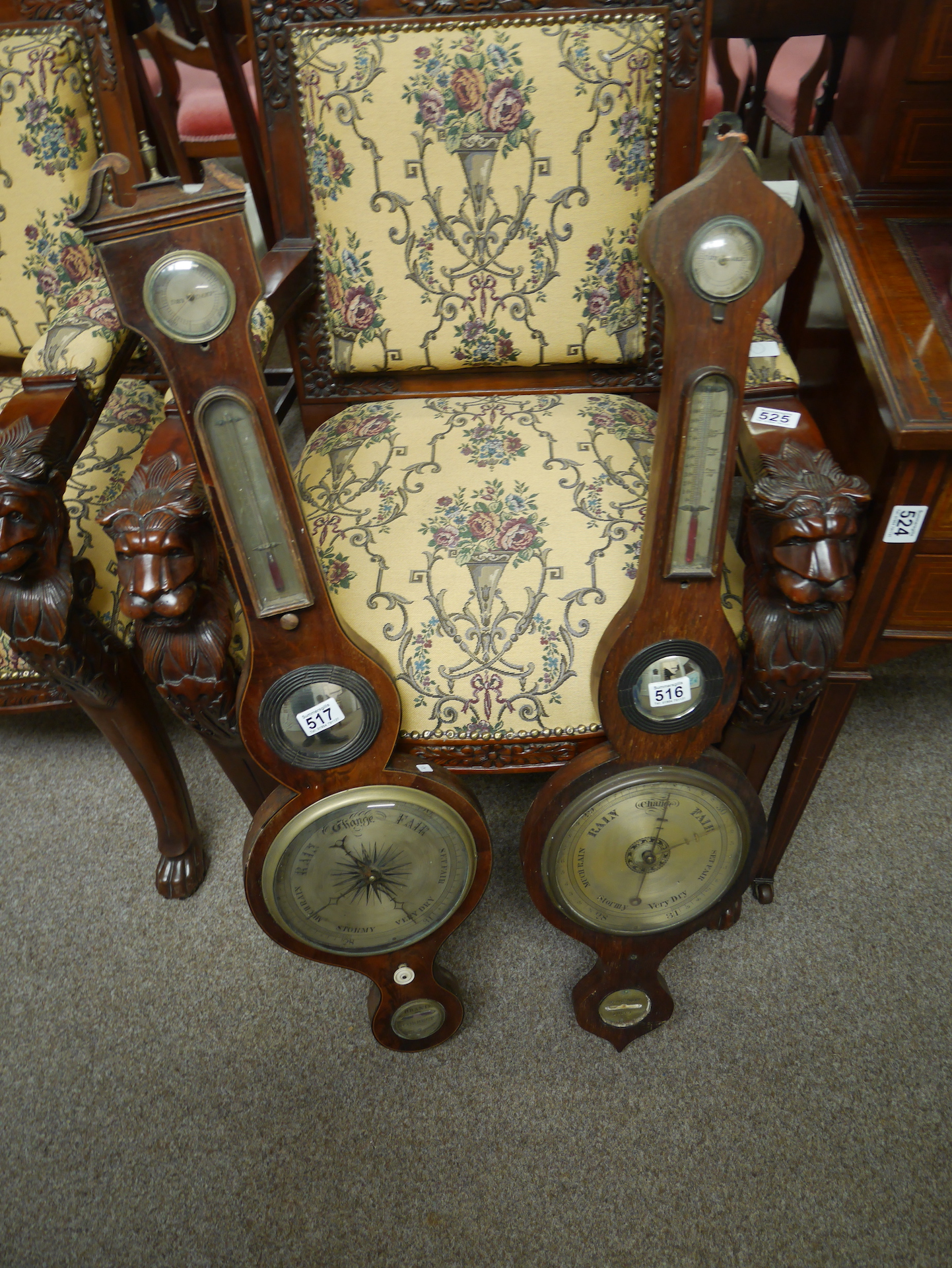 Antique banjo barometer