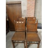 4 Oak dining chairs , table