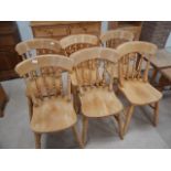 6 Pine dining chairs