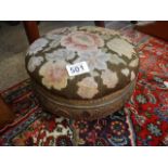 Victorian foot stool with tapestry top