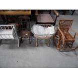Cots and 3 childs chairs