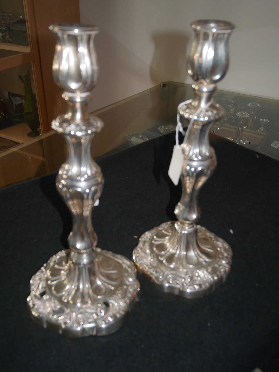 Pair George III Silver candlesticks