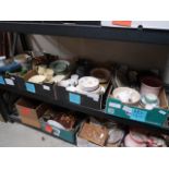 4 boxes - assorted crockery, planters etc.