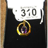 9ct gold and amethyst pendant