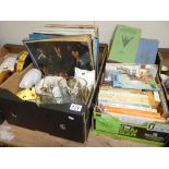 Two Boxes of Roald Dahl Books + LP Records & Vintage Items