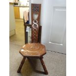 Oak carved spinning chair