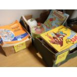 Box of Stamp Books & Postage Stamps + Childrens Books