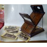 Walnut stereoscopic viewer and slides