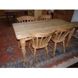 Pine Table & Four Chairs