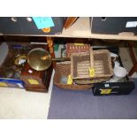 Sewing Boxes, Sewing Machine, Brassware and Baskets