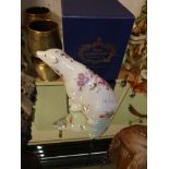 Crown Derby Posies Polar Bear figure