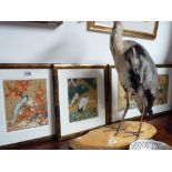 4 x Oriental pictures of birds