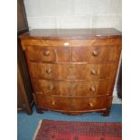 Victorian Mahogany bow front chest