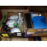 2 boxes of misc. incl tureens, boxed cutlery