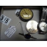 Silver RAF badge ,pocket watch , wrist watch by Fleurier etc.