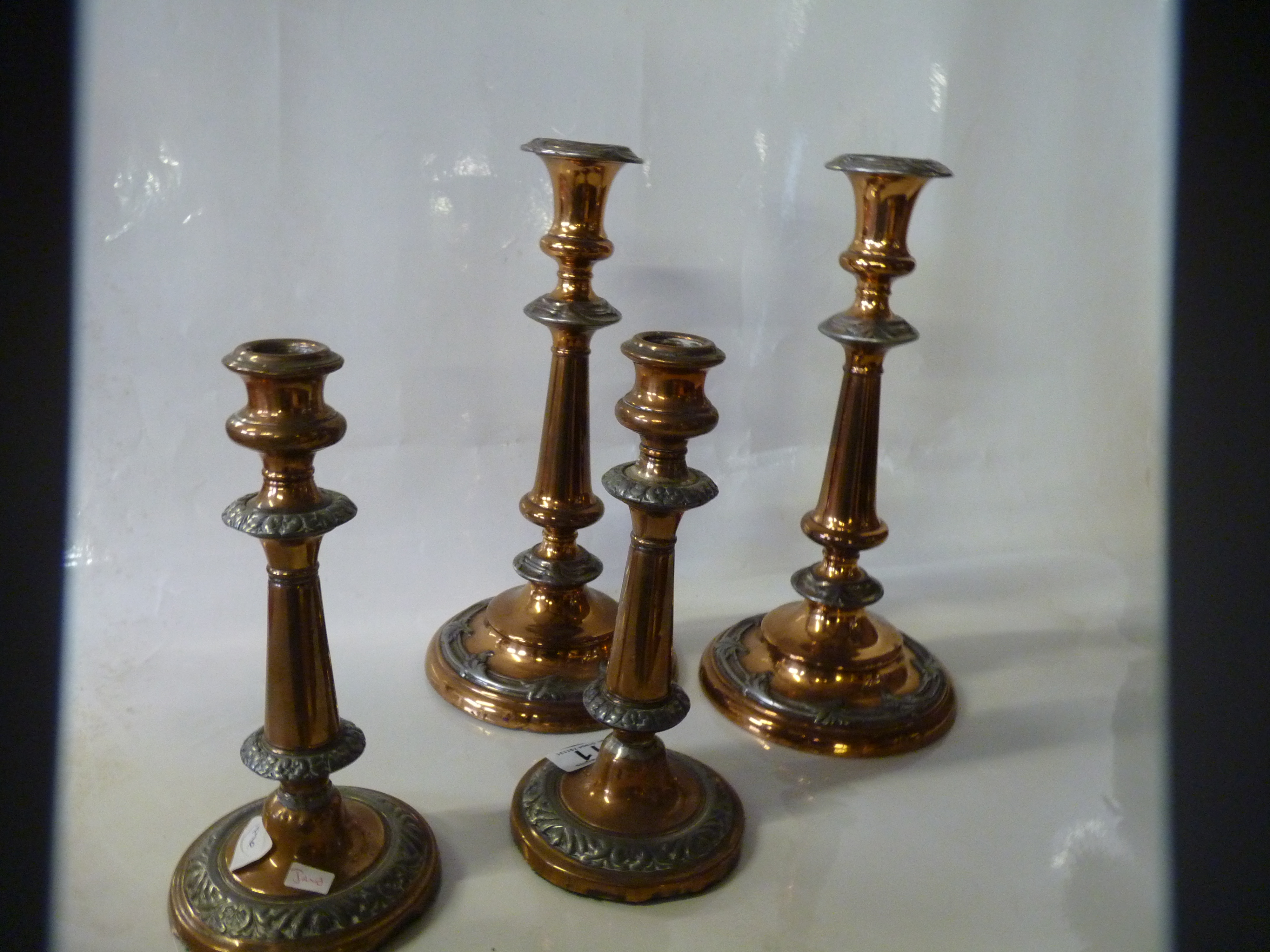 2 x Pairs of Arts and Crafts Candlesticks