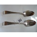 2 x London Silver table spoons (153g)