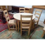 Repro. Dining table and 4 chairs