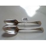 2 x London Silver table spoons (139g)