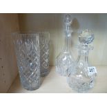 4 x Glass decanters