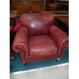 Red leather armchair