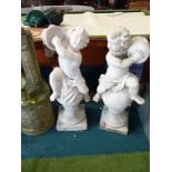 Pair of Cherub Garden Ornaments