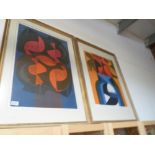 Pair of large limited edition prints by Peter Green